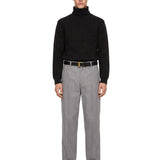 Maglione a collo alto a coste in grigio 