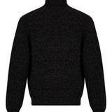 Maglione a collo alto a coste in grigio 