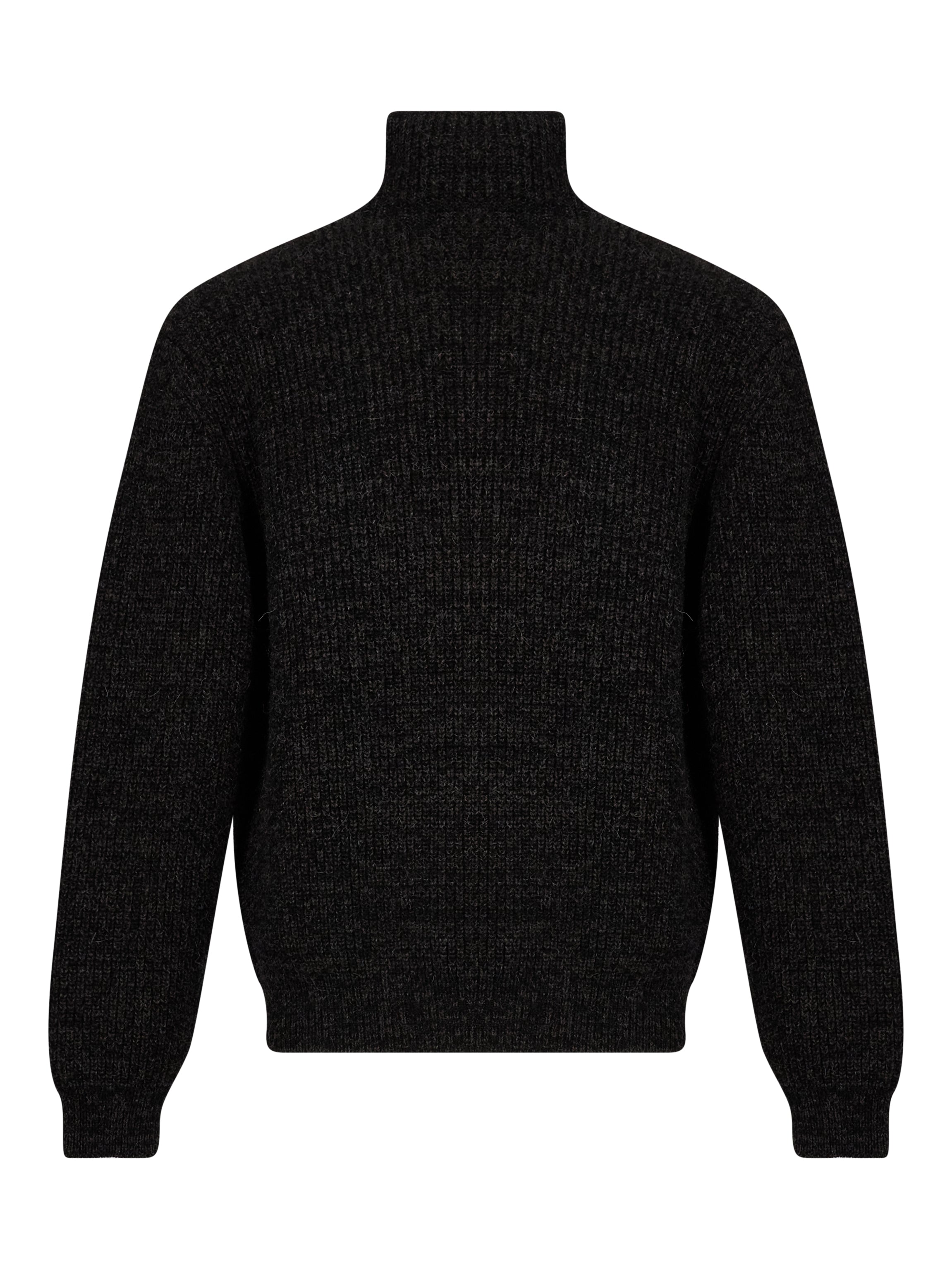 Maglione a collo alto a coste in grigio 