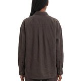 Camicia con design asimmetrico in marrone 
