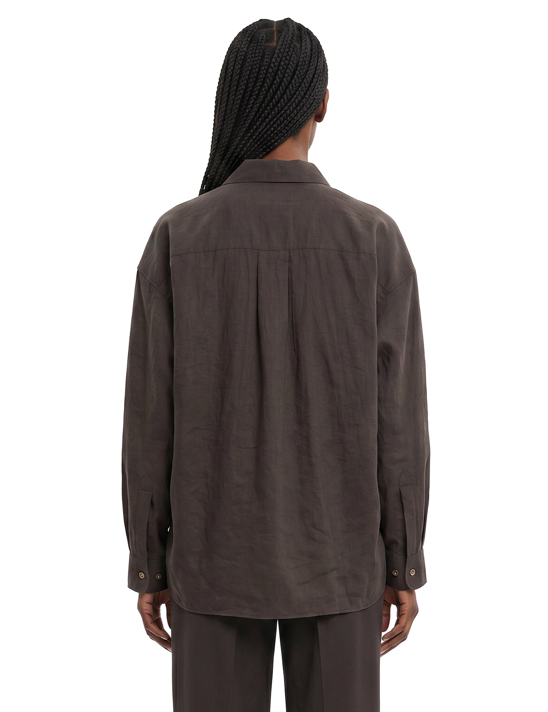 Camicia con design asimmetrico in marrone 