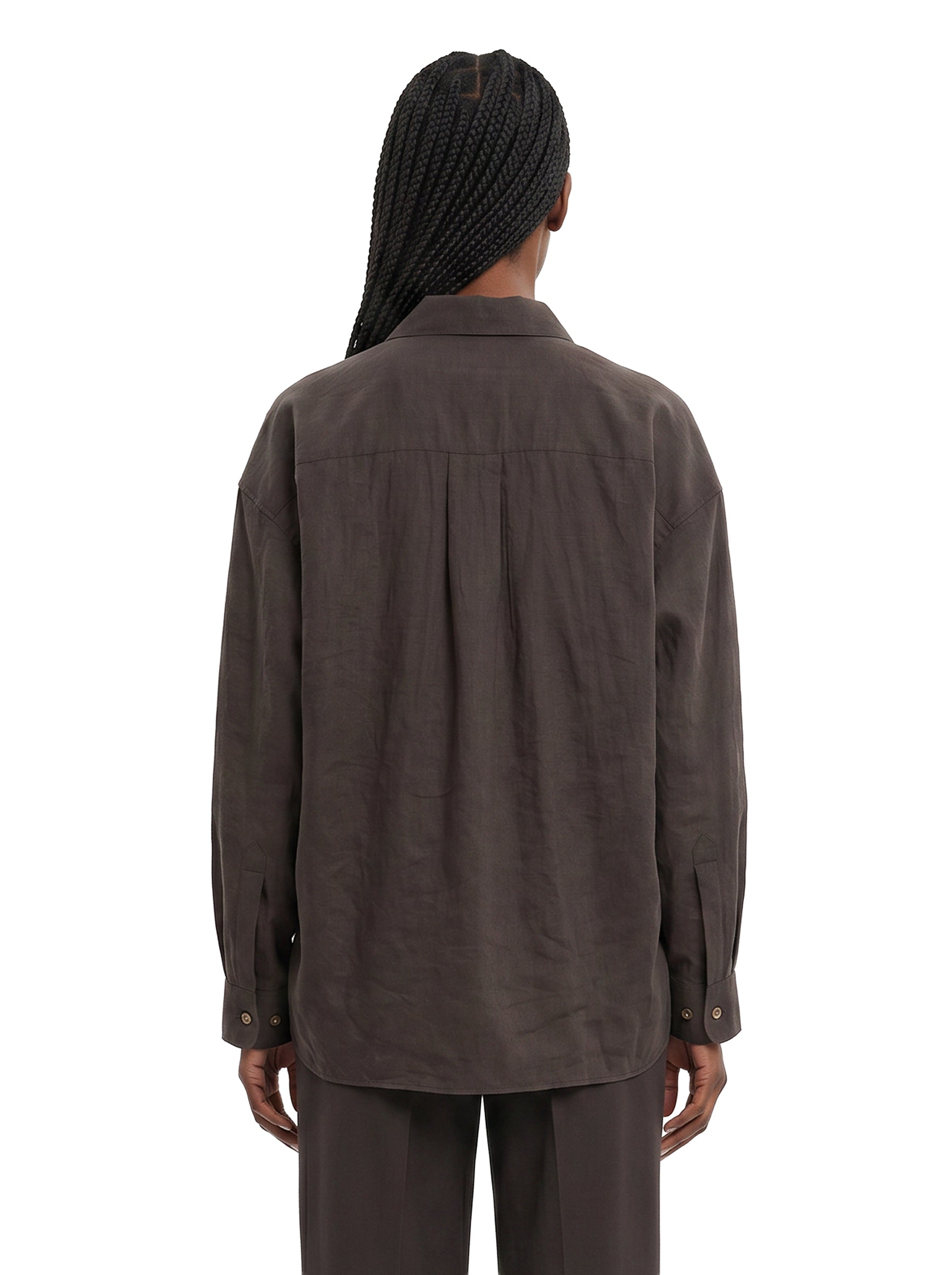 Camicia con design asimmetrico in marrone 