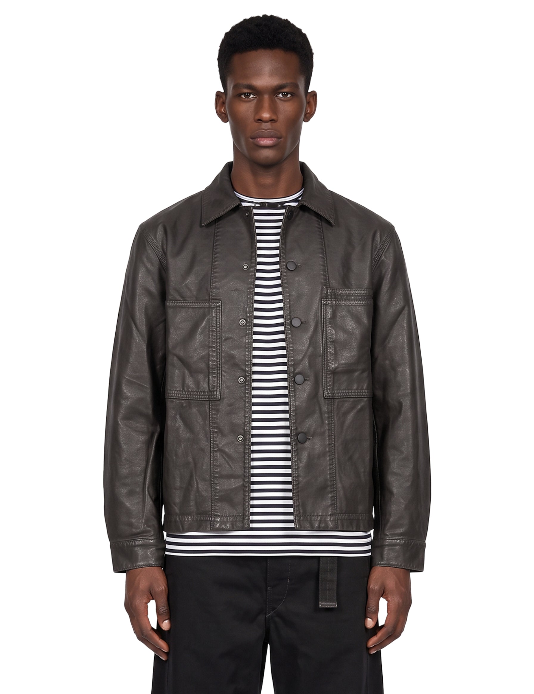 Giacca-camicia Workwear in nero 