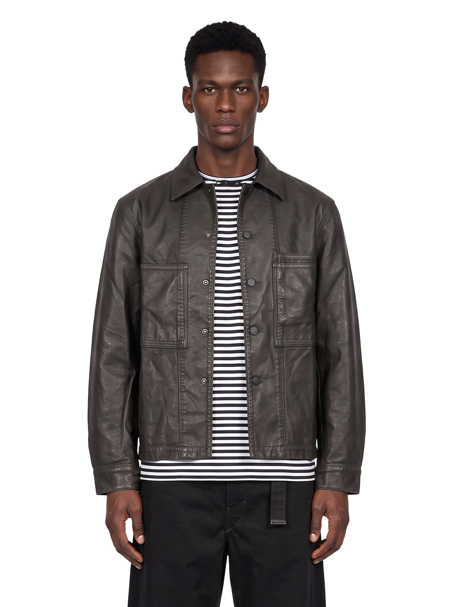 Giacca-camicia Workwear in nero 