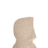 Passamontagna a coste in beige 