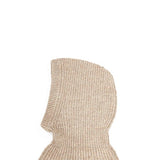 Passamontagna a coste in beige 