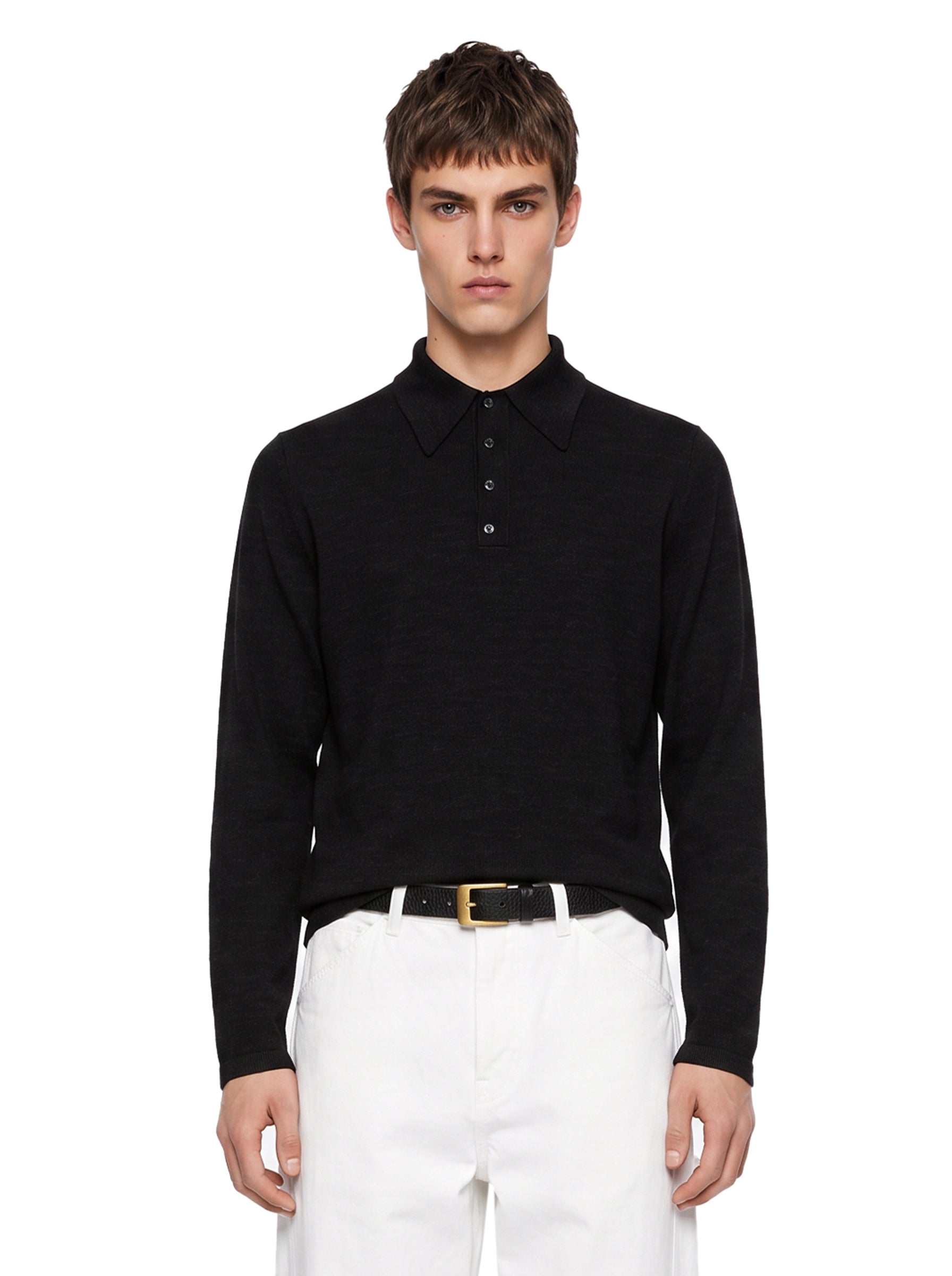 Polo in lana in nero 