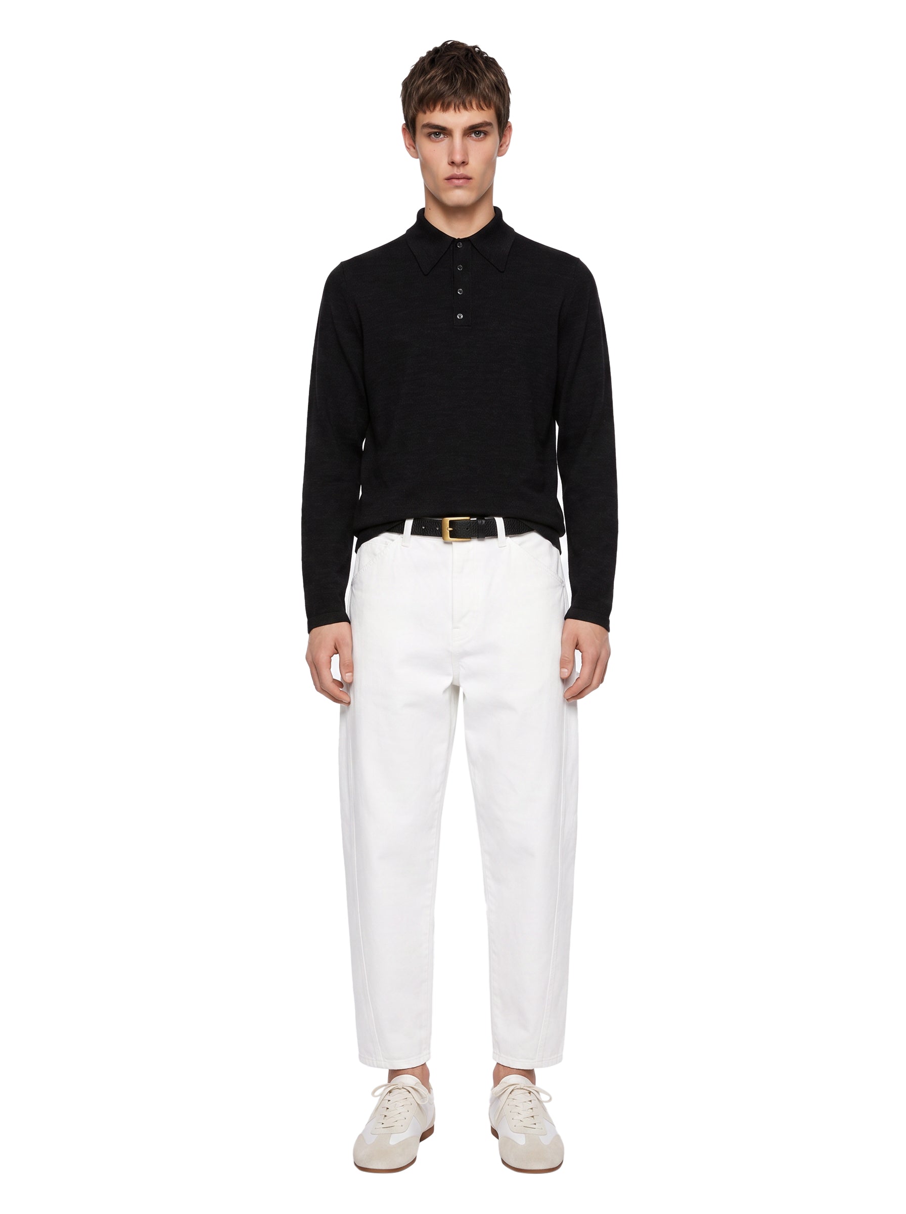 Polo in lana in nero 