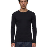 T-shirt a maniche lunghe in nero 