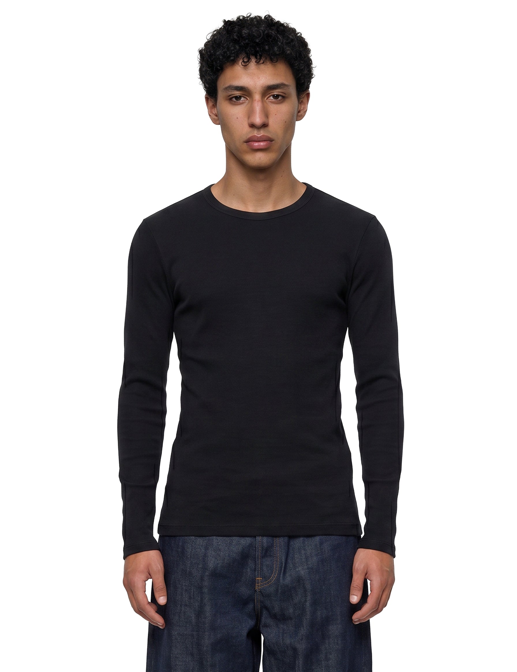 T-shirt a maniche lunghe in nero 