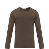 T-shirt a maniche lunghe in marrone 