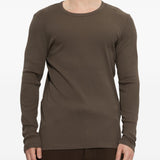 T-shirt a maniche lunghe in marrone 