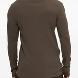 T-shirt a maniche lunghe in marrone 