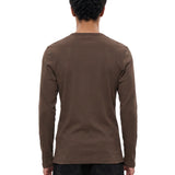 T-shirt a maniche lunghe in marrone 