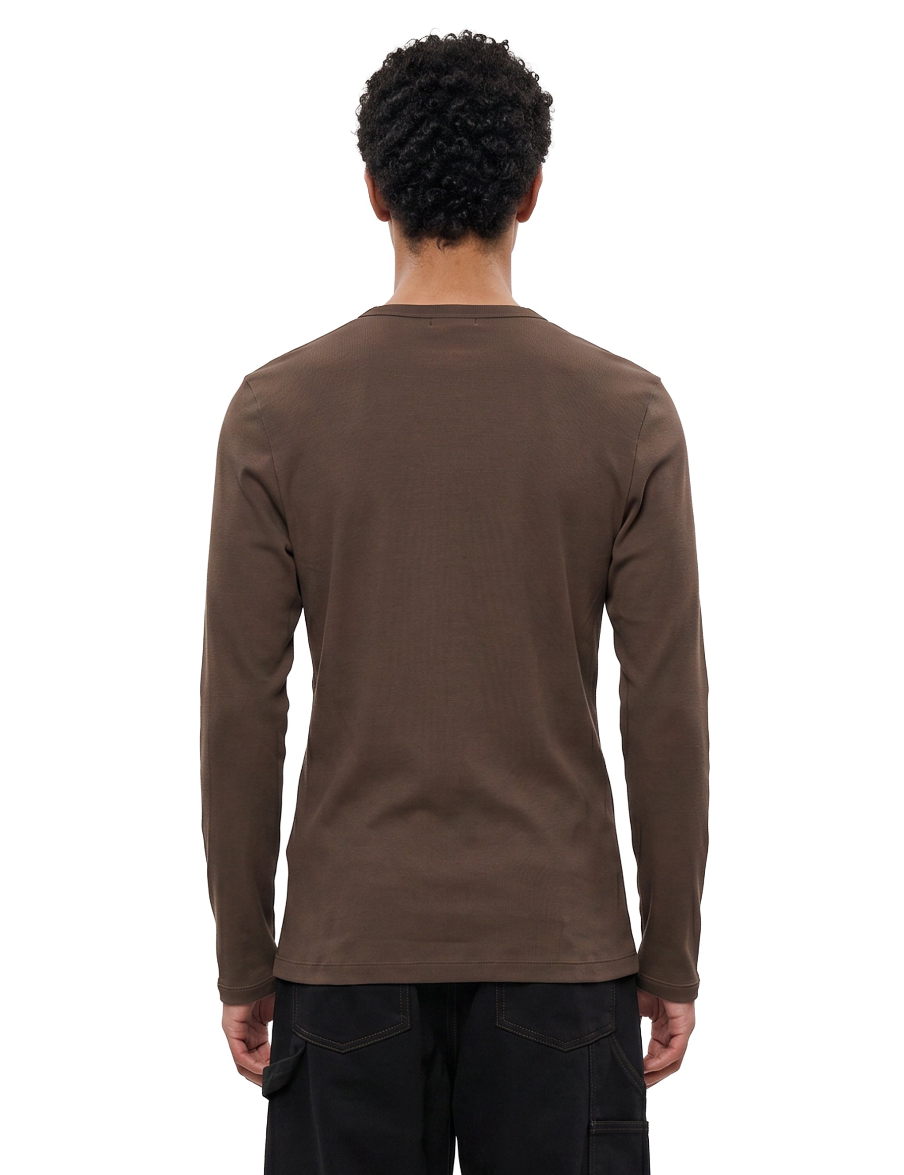 T-shirt a maniche lunghe in marrone 