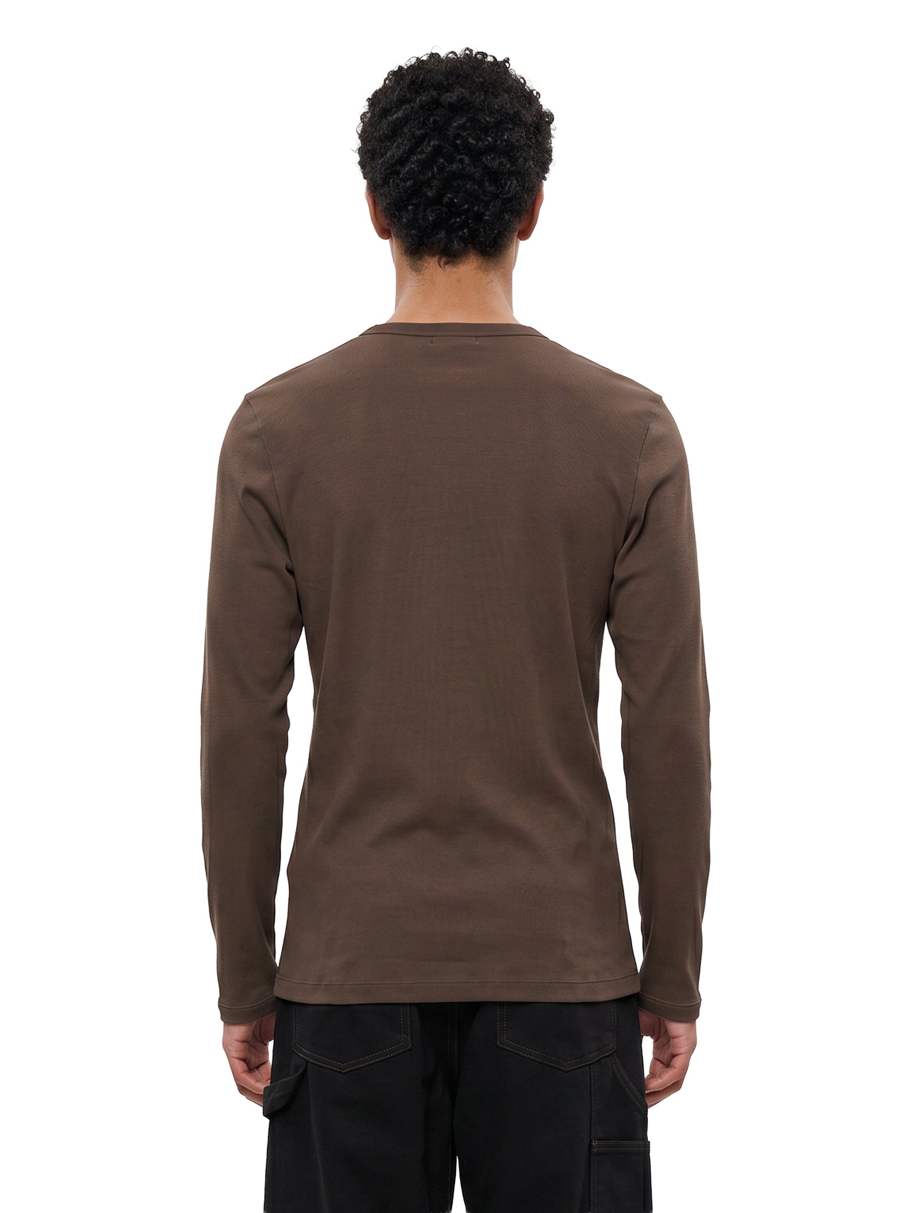 T-shirt a maniche lunghe in marrone 