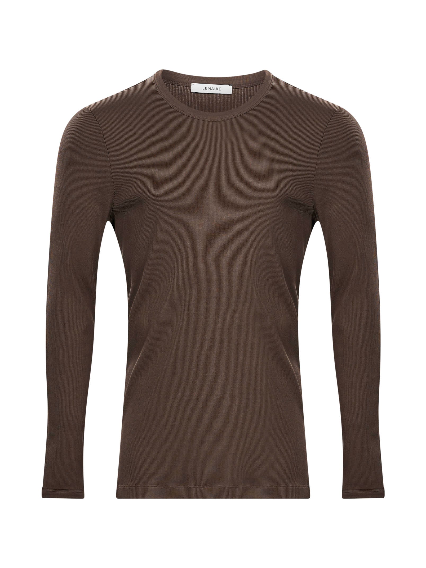 T-shirt a maniche lunghe in marrone 