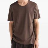 T-shirt a maniche corte in marrone 