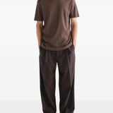 T-shirt a maniche corte in marrone 