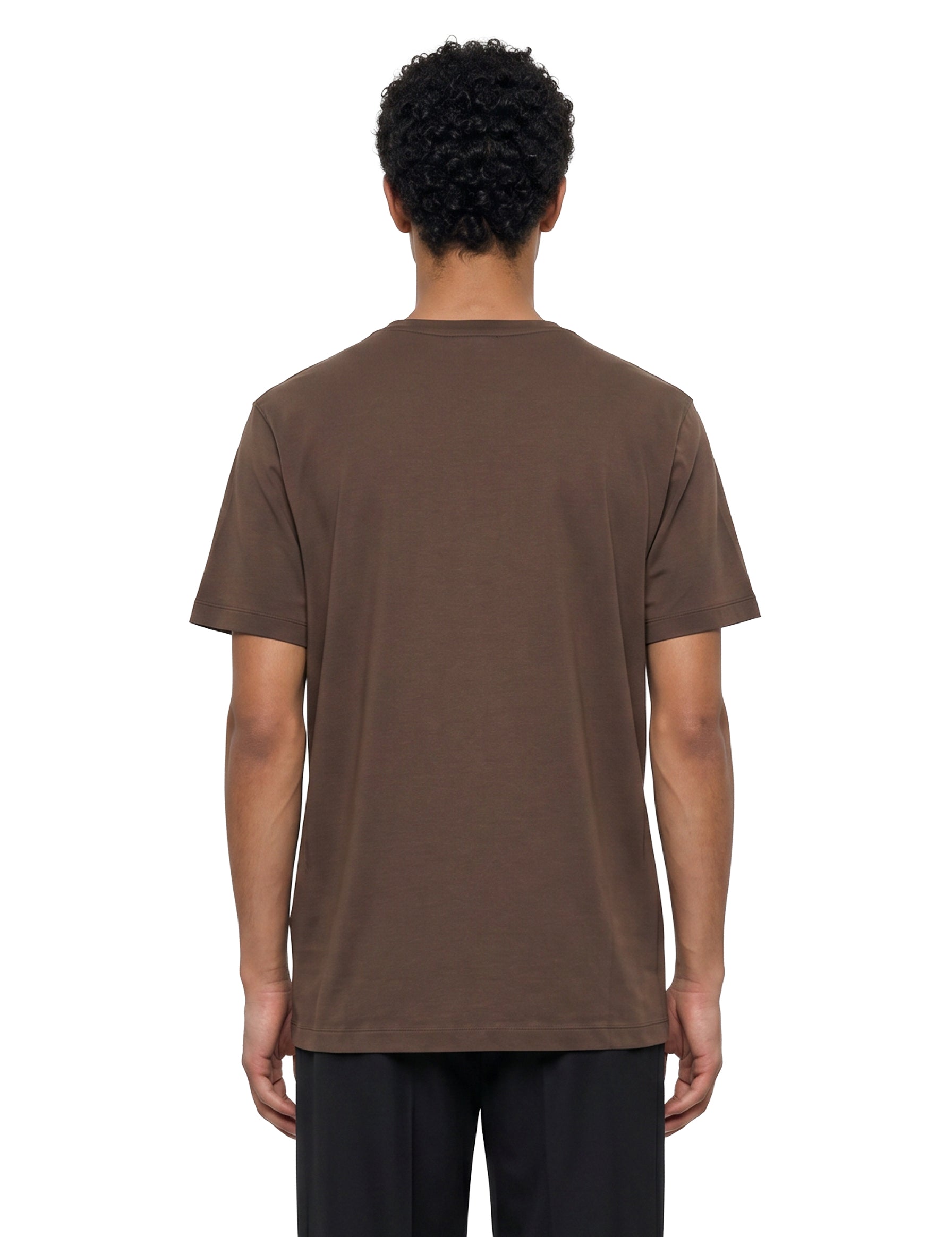 T-shirt a maniche corte in marrone 