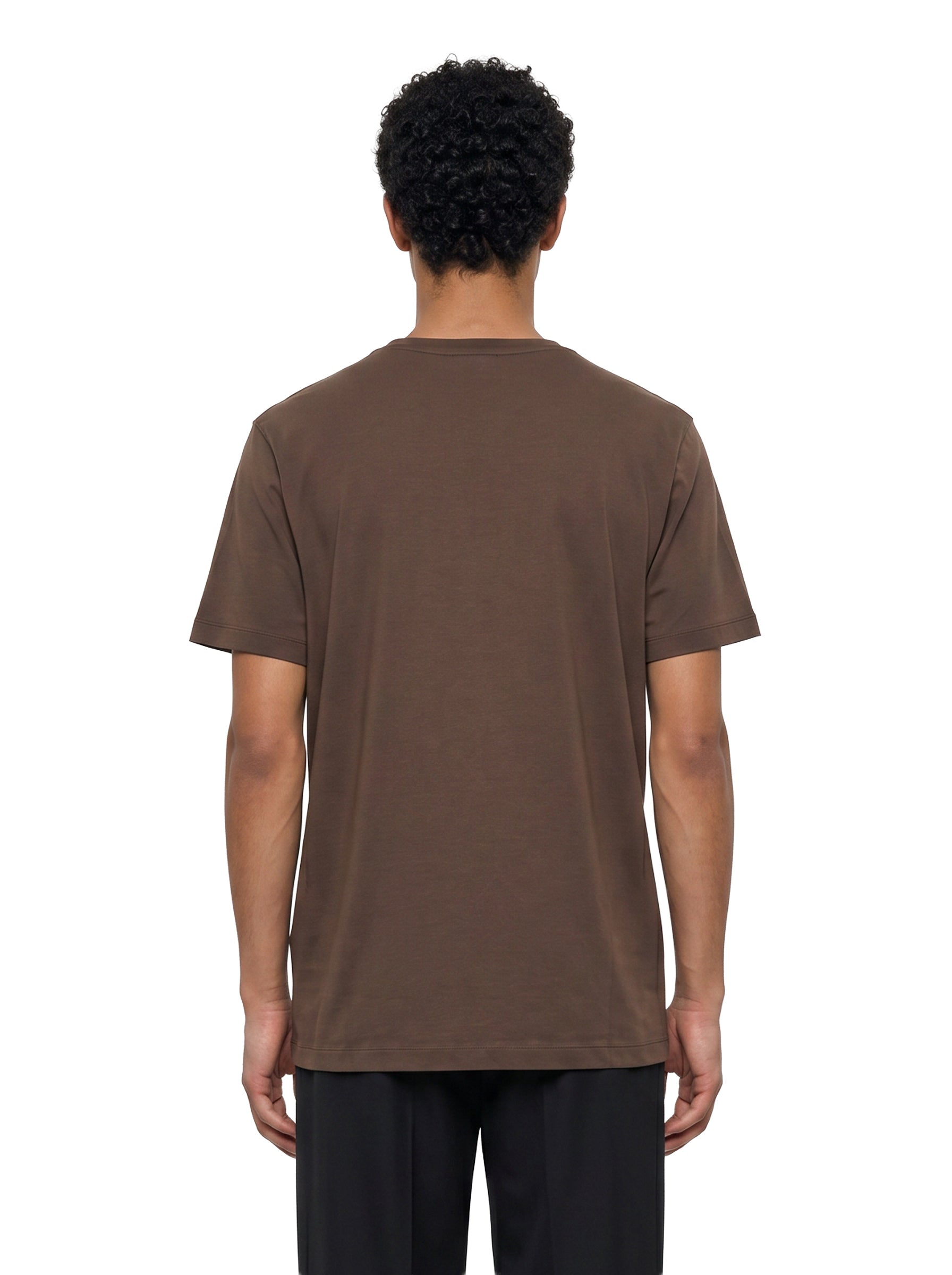 T-shirt a maniche corte in marrone 
