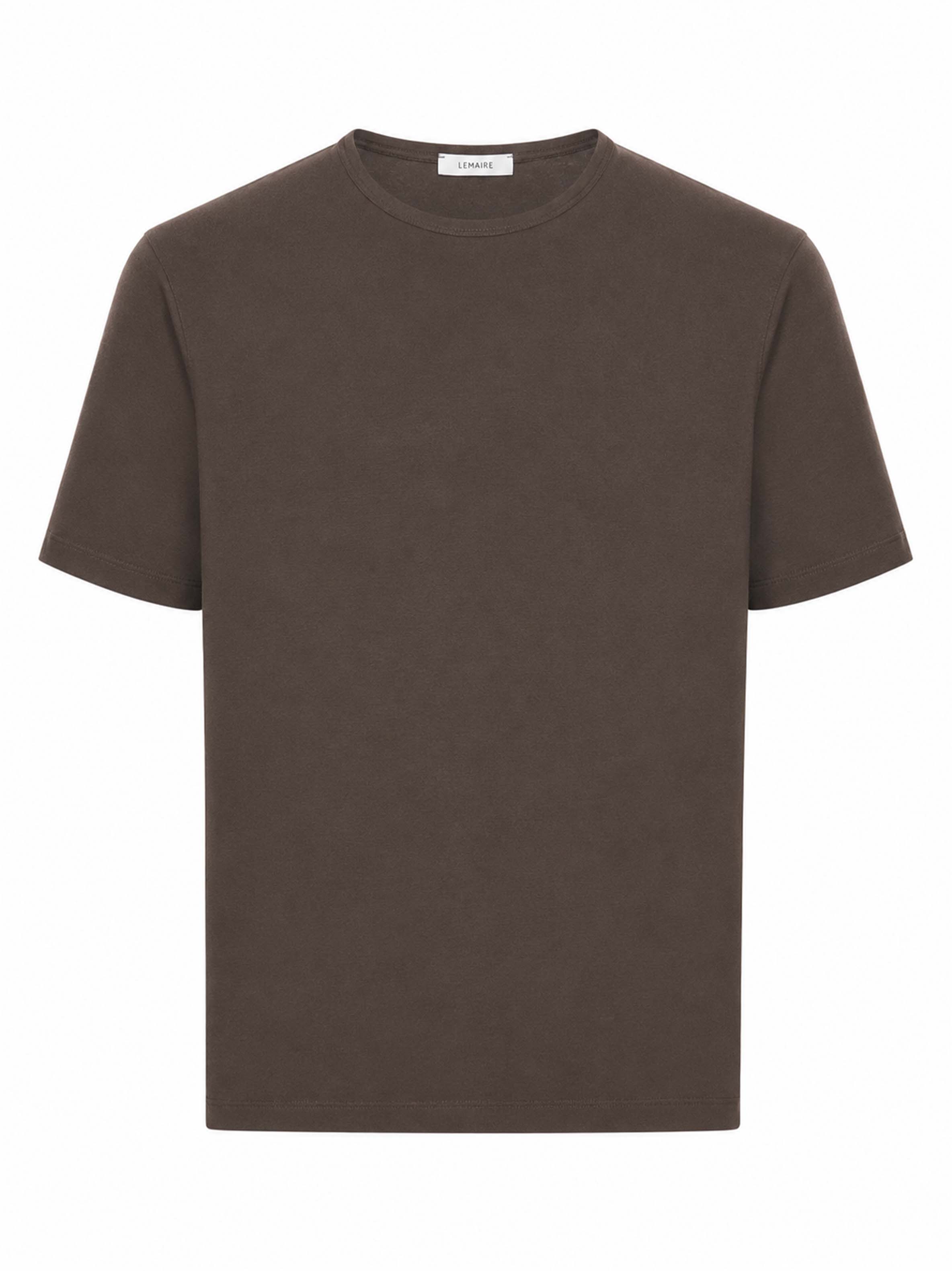 T-shirt a maniche corte in marrone 