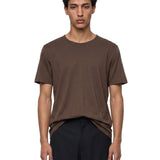 T-shirt a maniche corte in marrone 