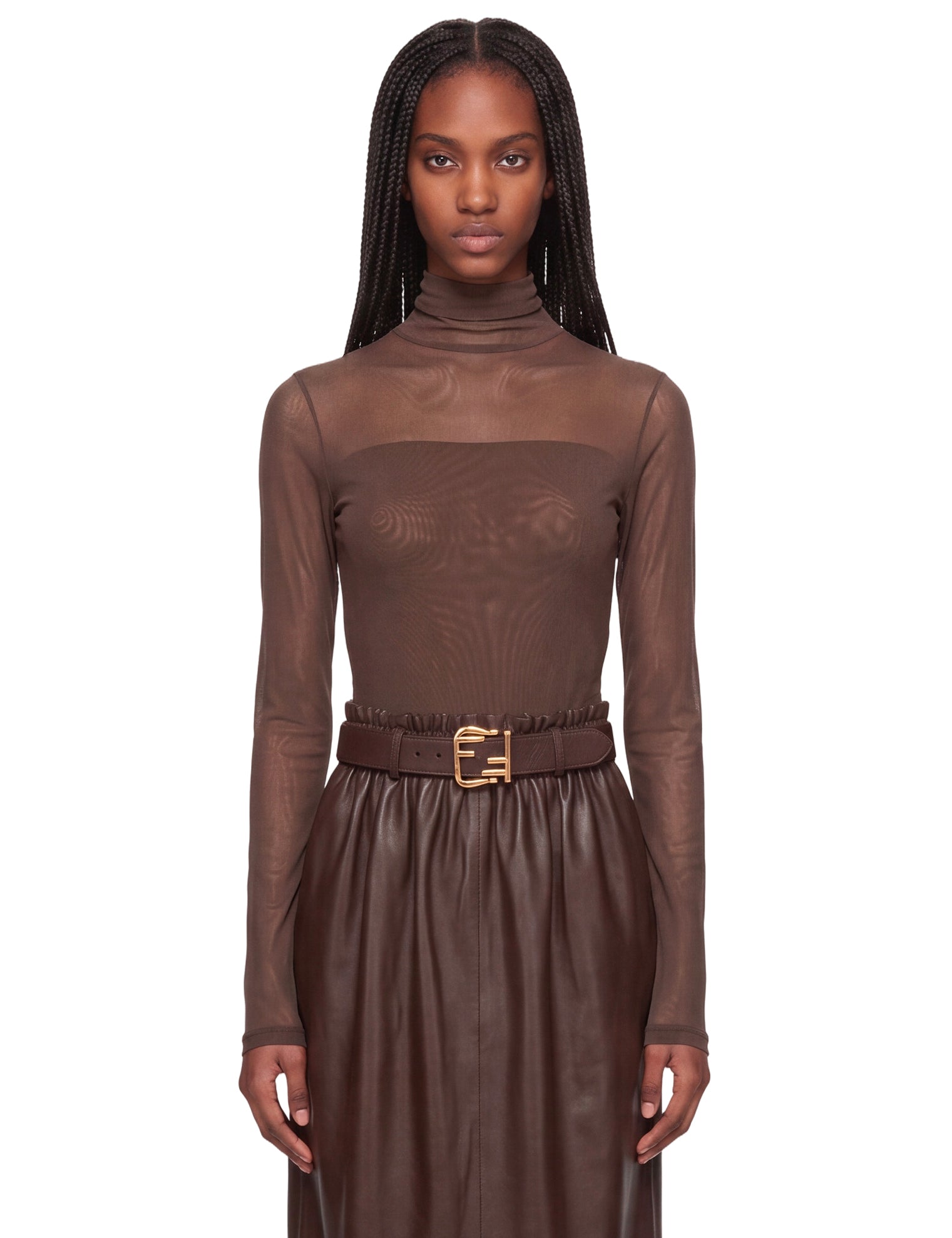 Top Ballerina Foulard in marrone 
