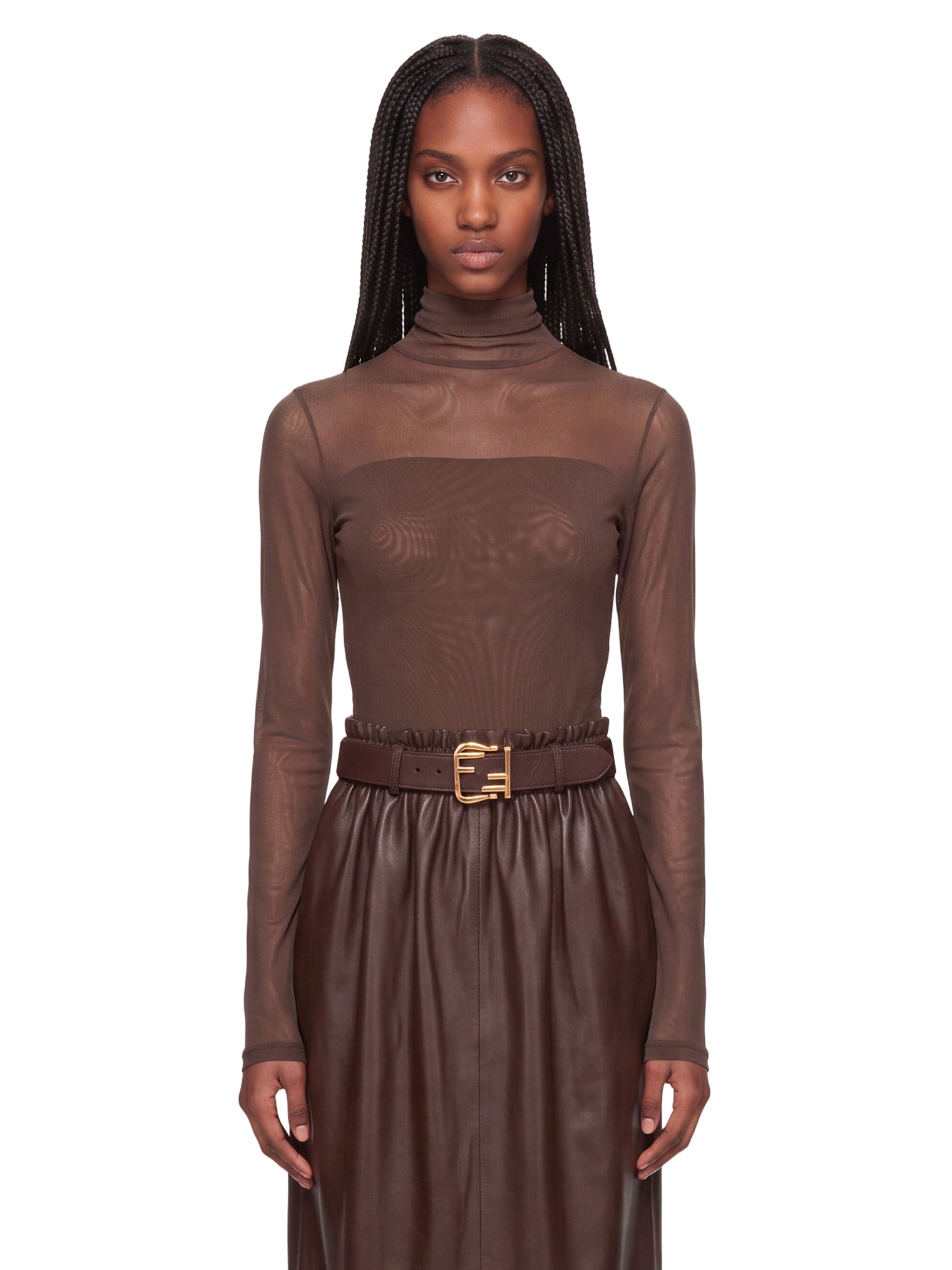 Top Ballerina Foulard in marrone 