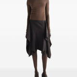 Top semi-trasparente con foulard in beige 