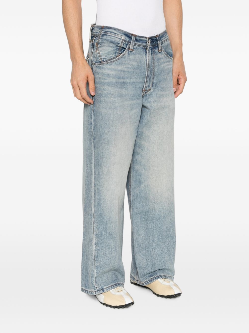 Jeans a gamba ampia in blu 