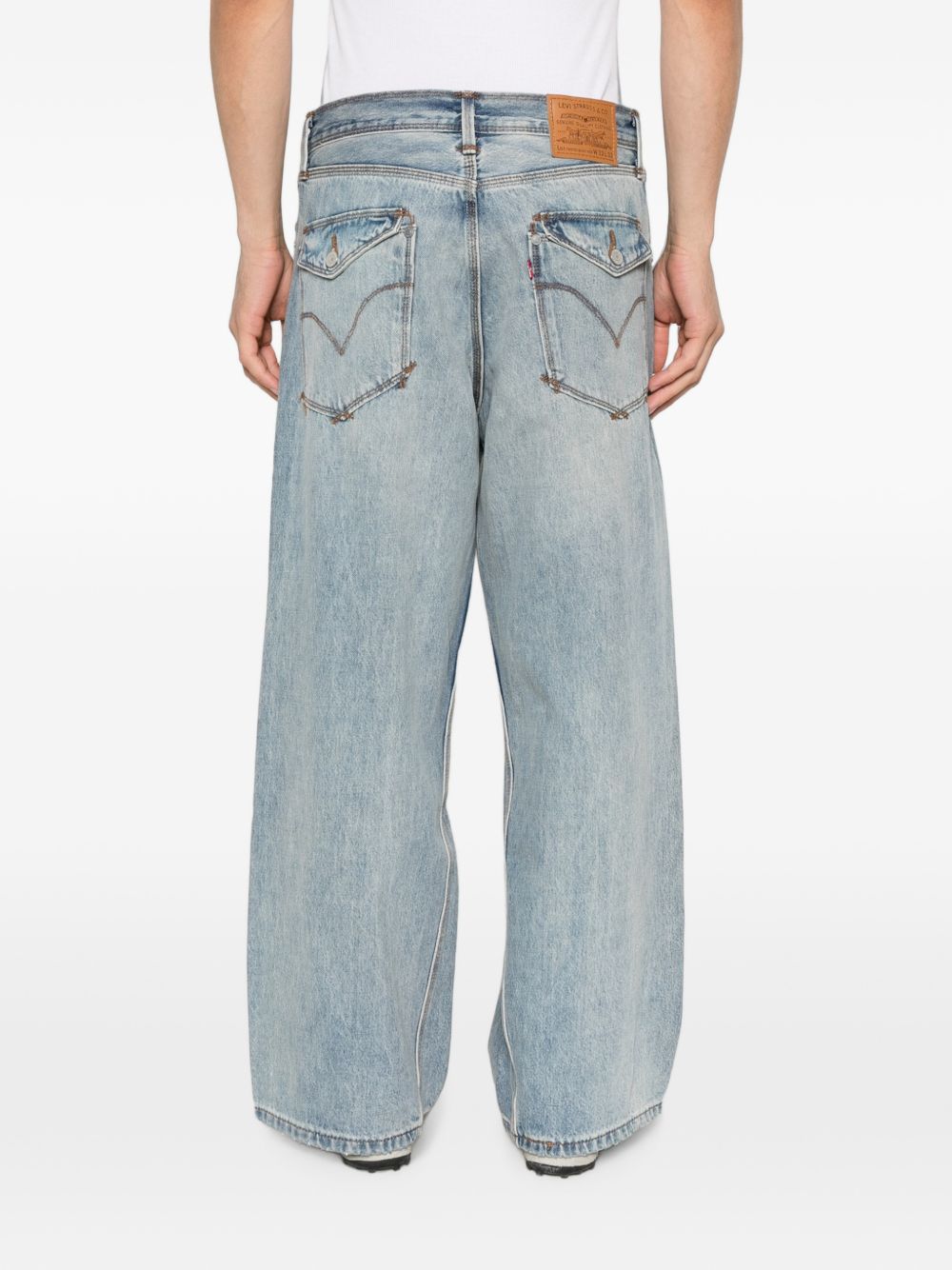 Jeans a gamba ampia in blu 