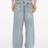 Jeans a gamba ampia in blu 
