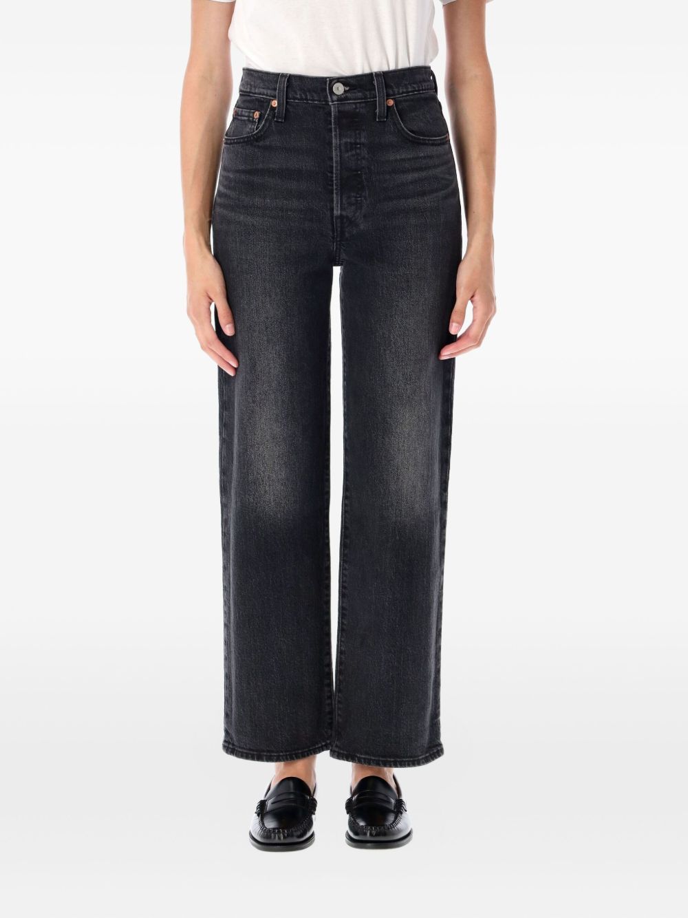 Jeans a gamba dritta Ribcage in nero 