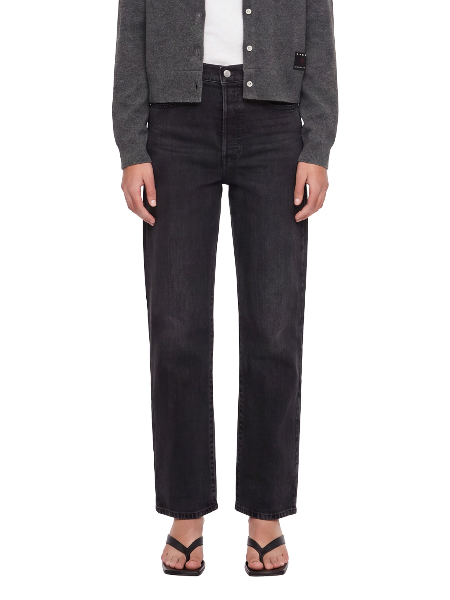 Jeans a gamba dritta Ribcage in nero 