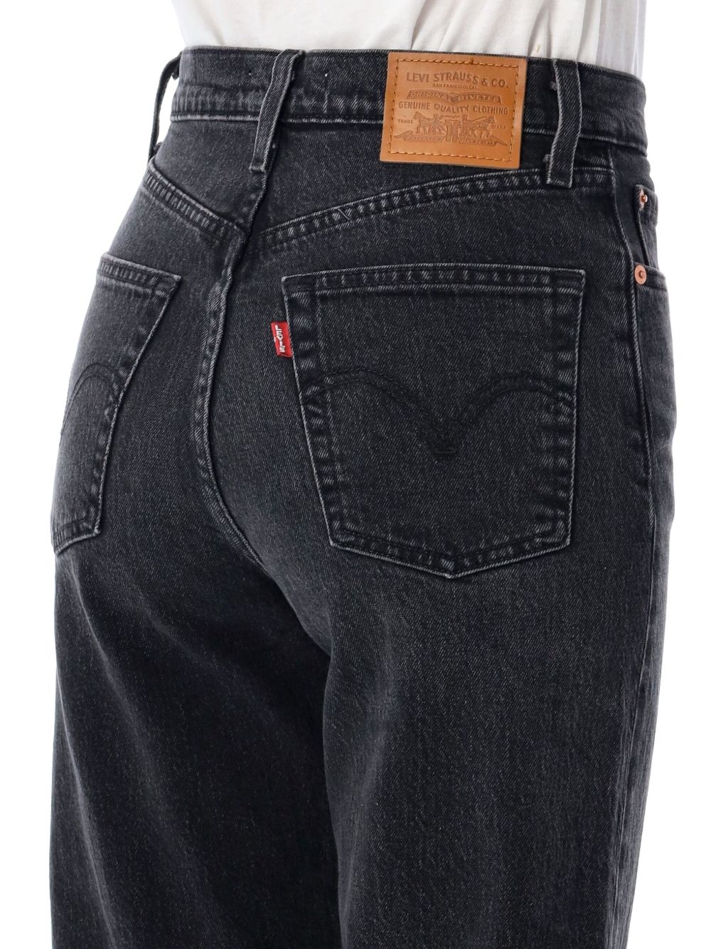 Jeans a gamba dritta Ribcage in nero 