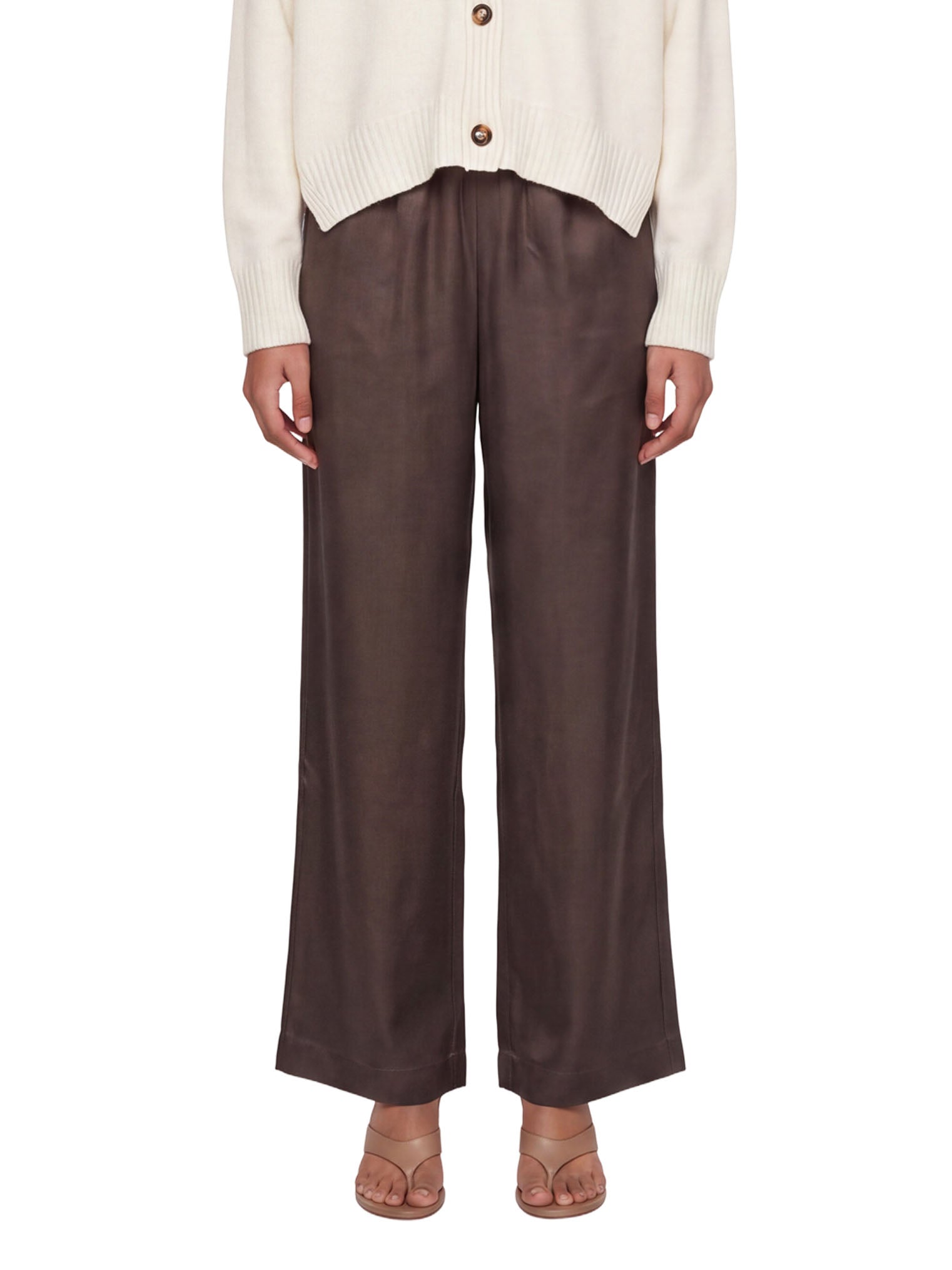 Pantaloni a gamba larga Alera in marrone 