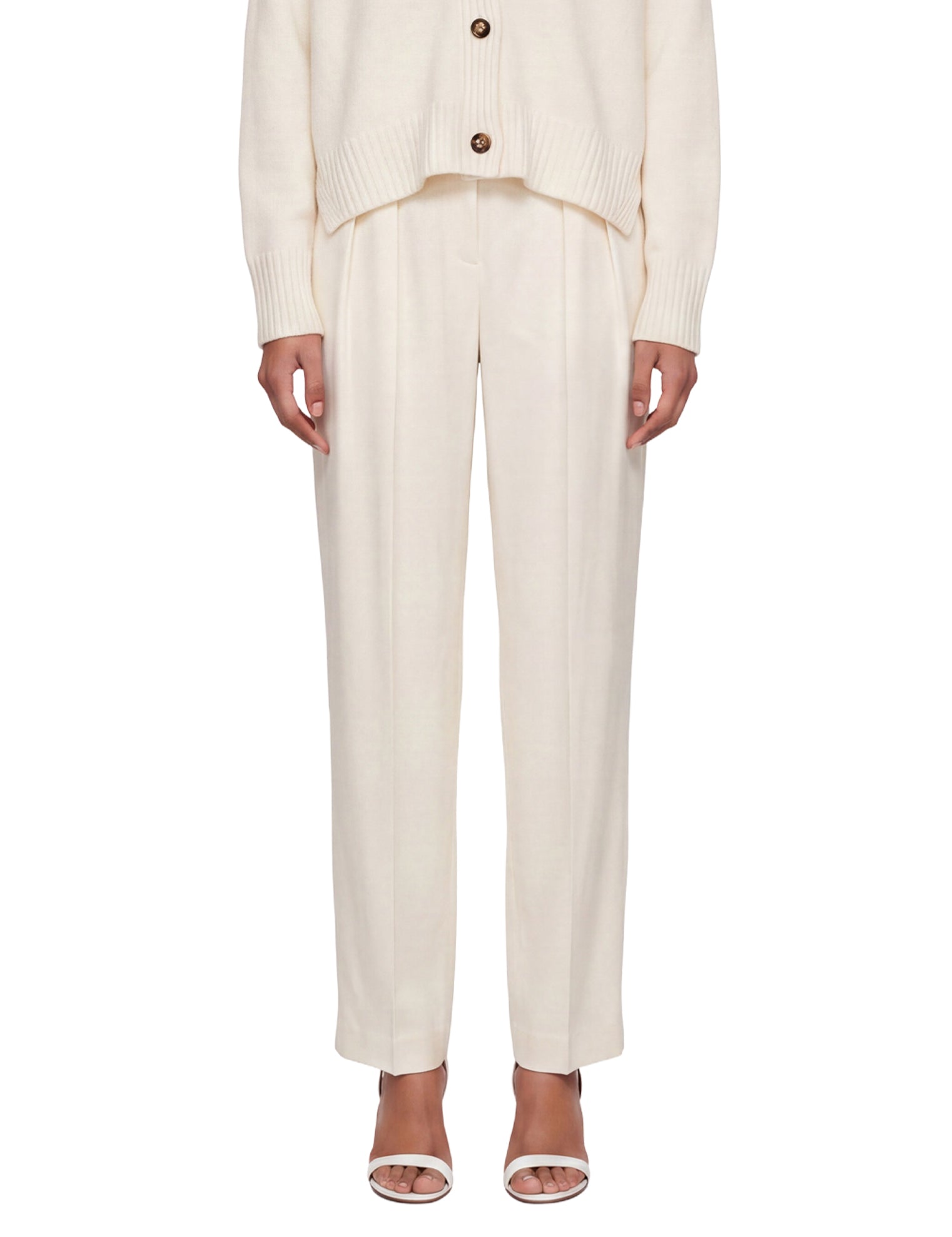 Pantaloni Alio con pieghe in bianco 