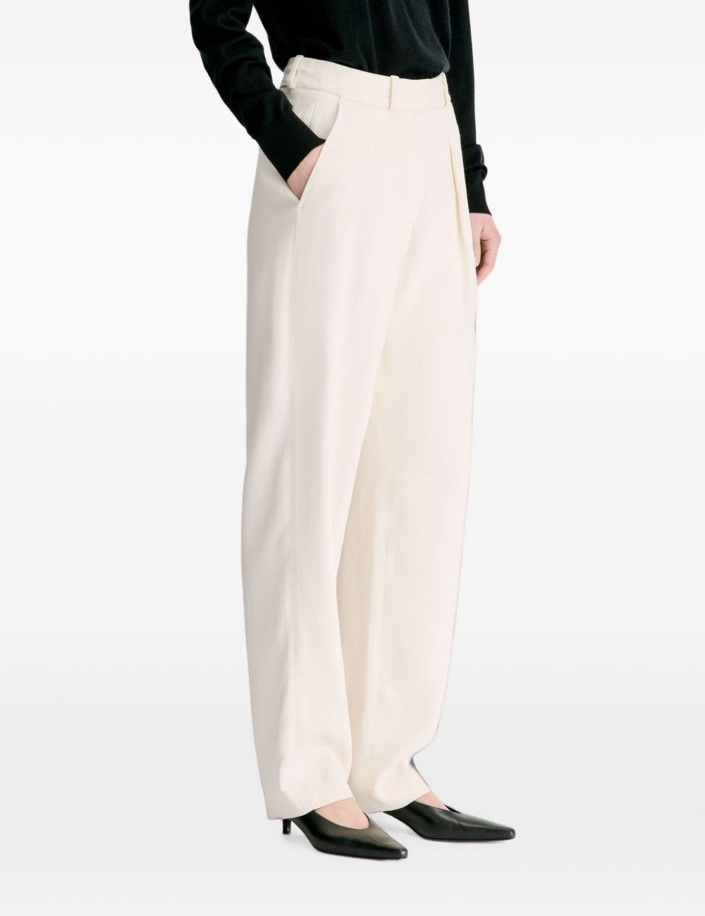 Pantaloni Alio con pieghe in bianco 