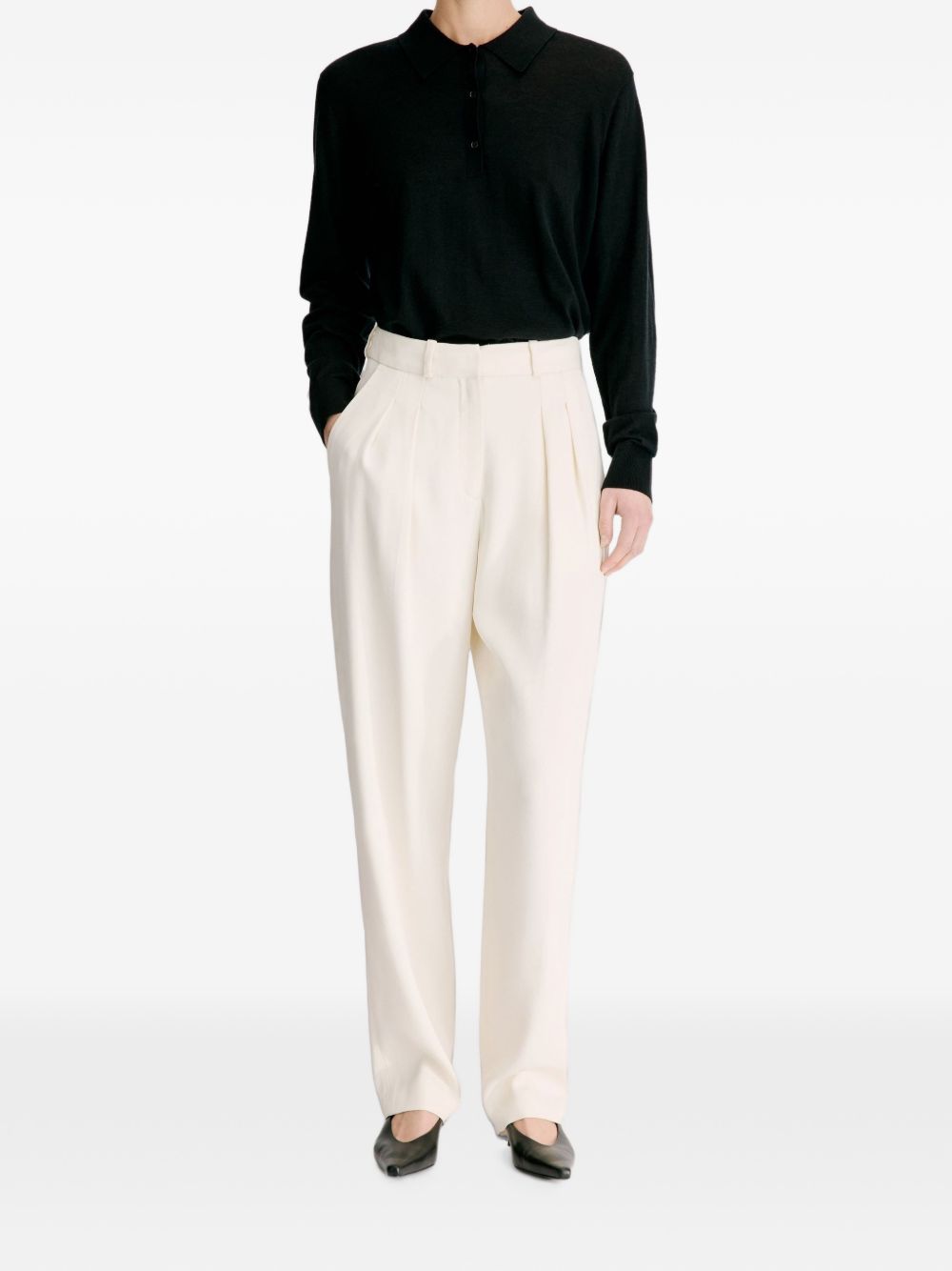 Pantaloni Alio con pieghe in bianco 