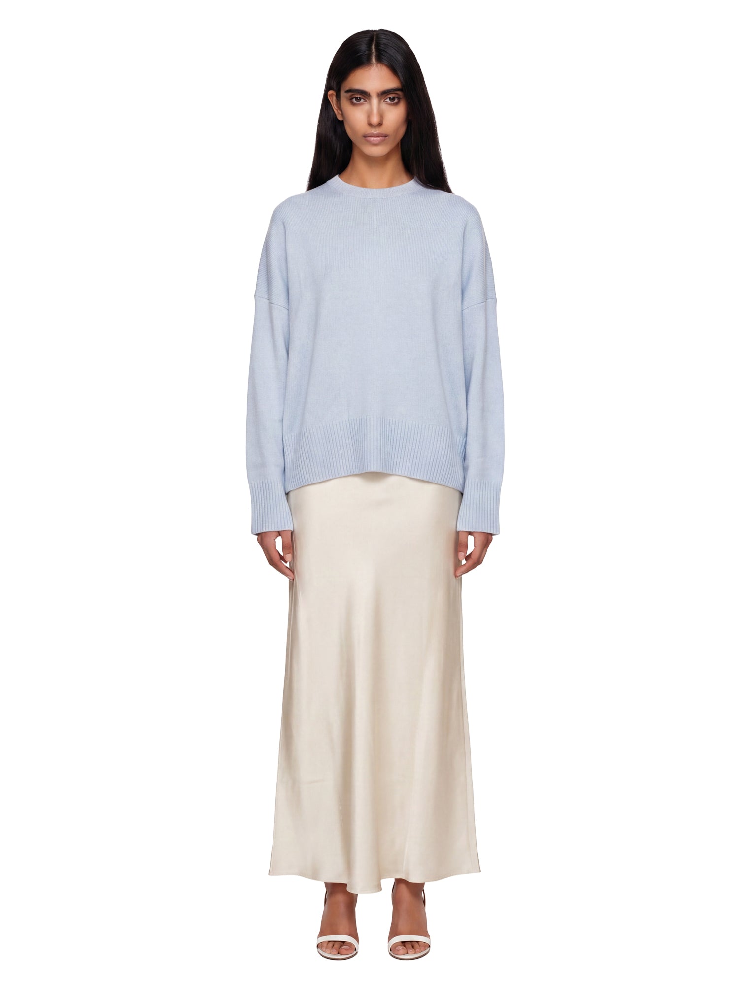 Maglione in cashmere Anton in celeste 