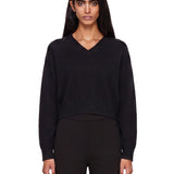 Maglione con scollo a v anzor in nero 