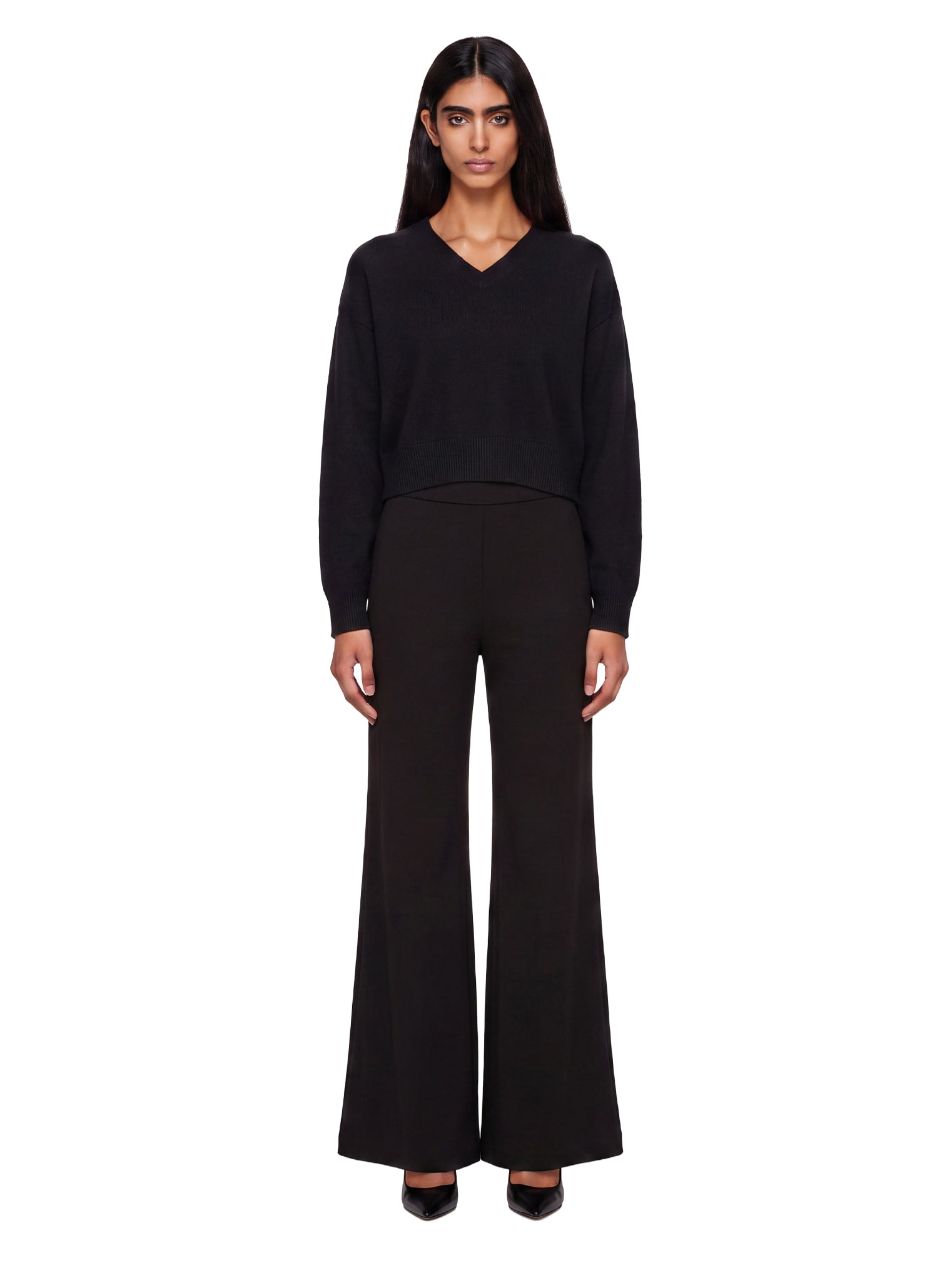 Maglione con scollo a v anzor in nero 