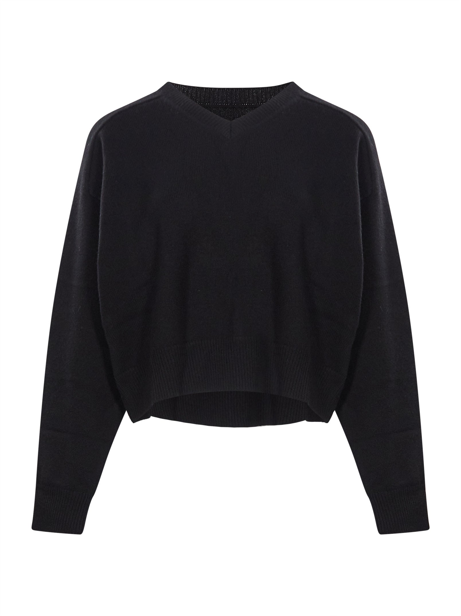 Maglione con scollo a v anzor in nero 