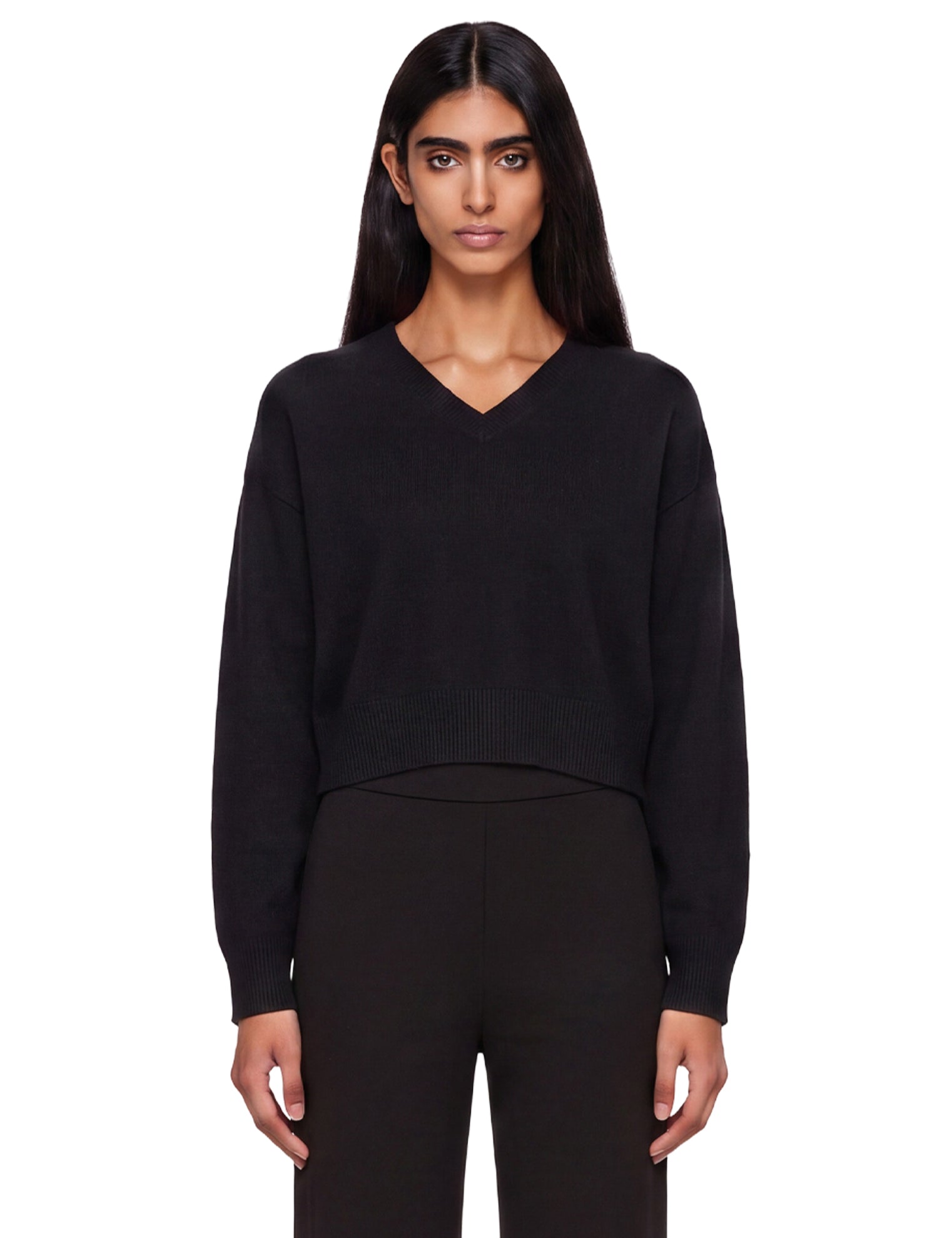 Maglione con scollo a v Anzor in nero 