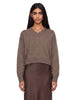 Maglione con scollo a v anzor in marrone