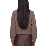 Maglione con scollo a v anzor in marrone 