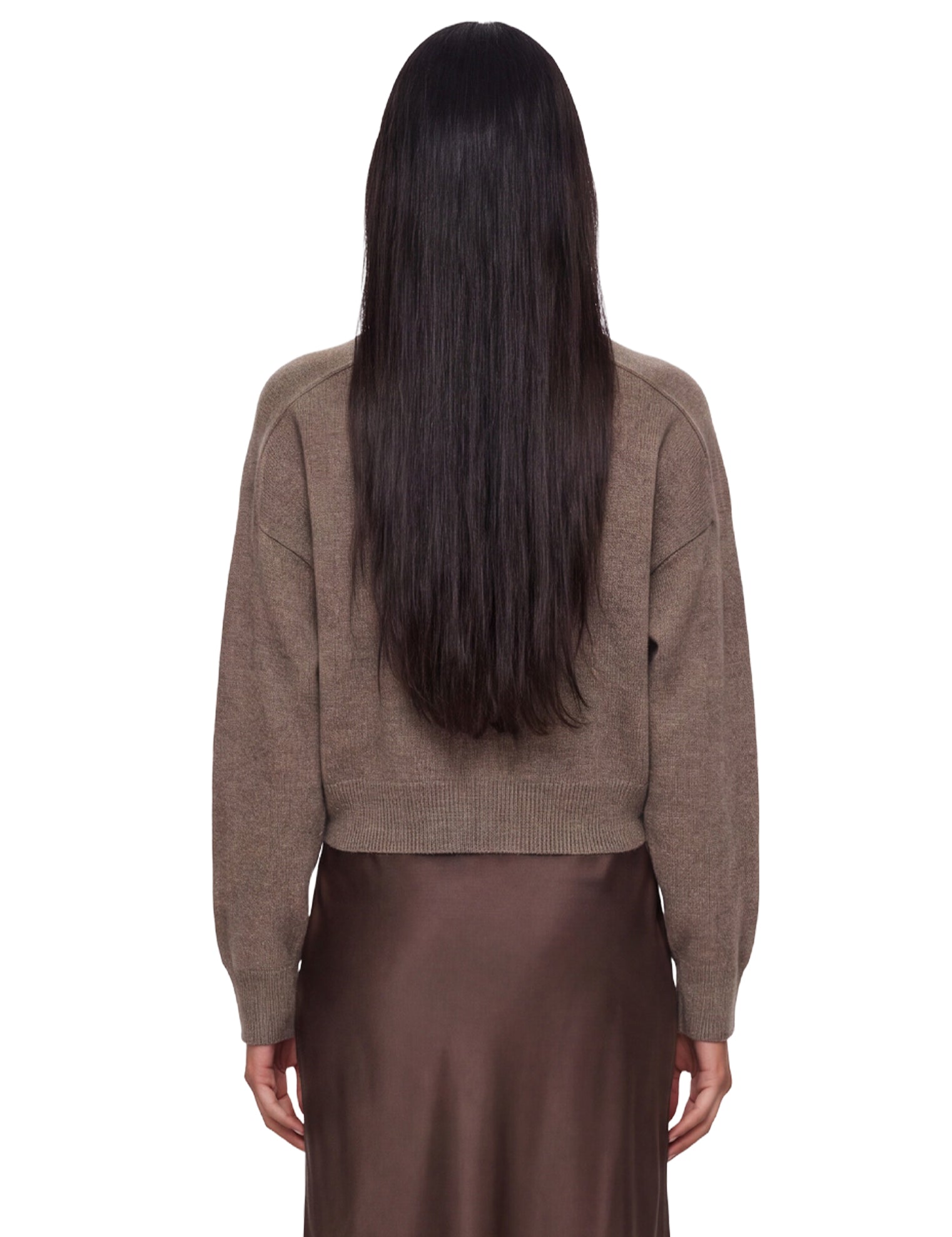 Maglione con scollo a v anzor in marrone 