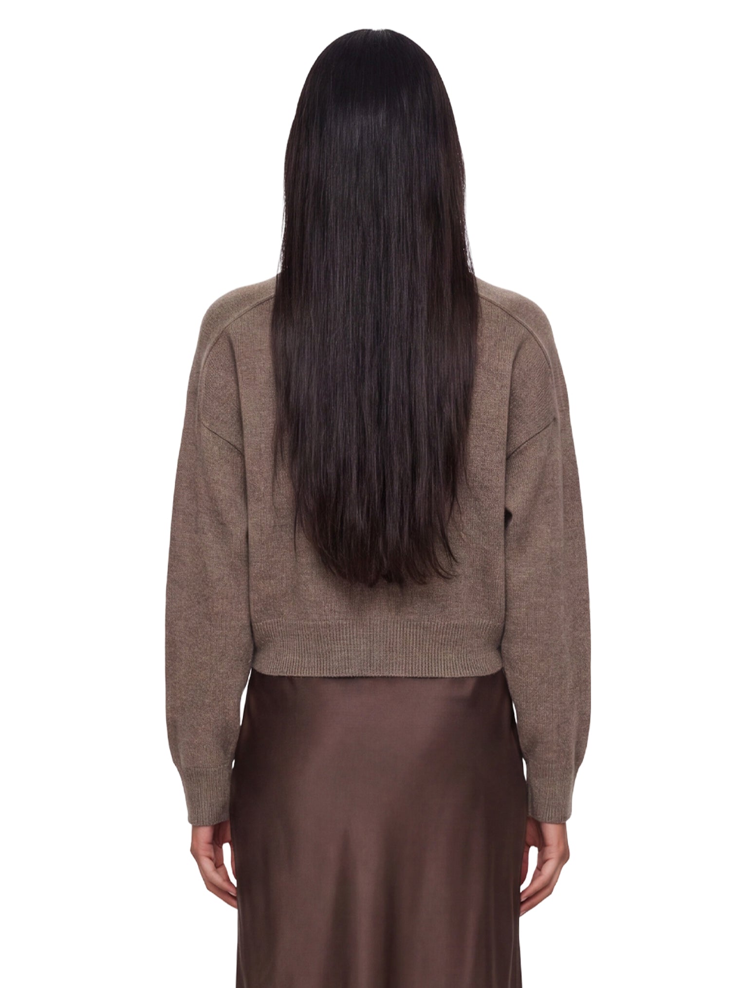 Maglione con scollo a v anzor in marrone 