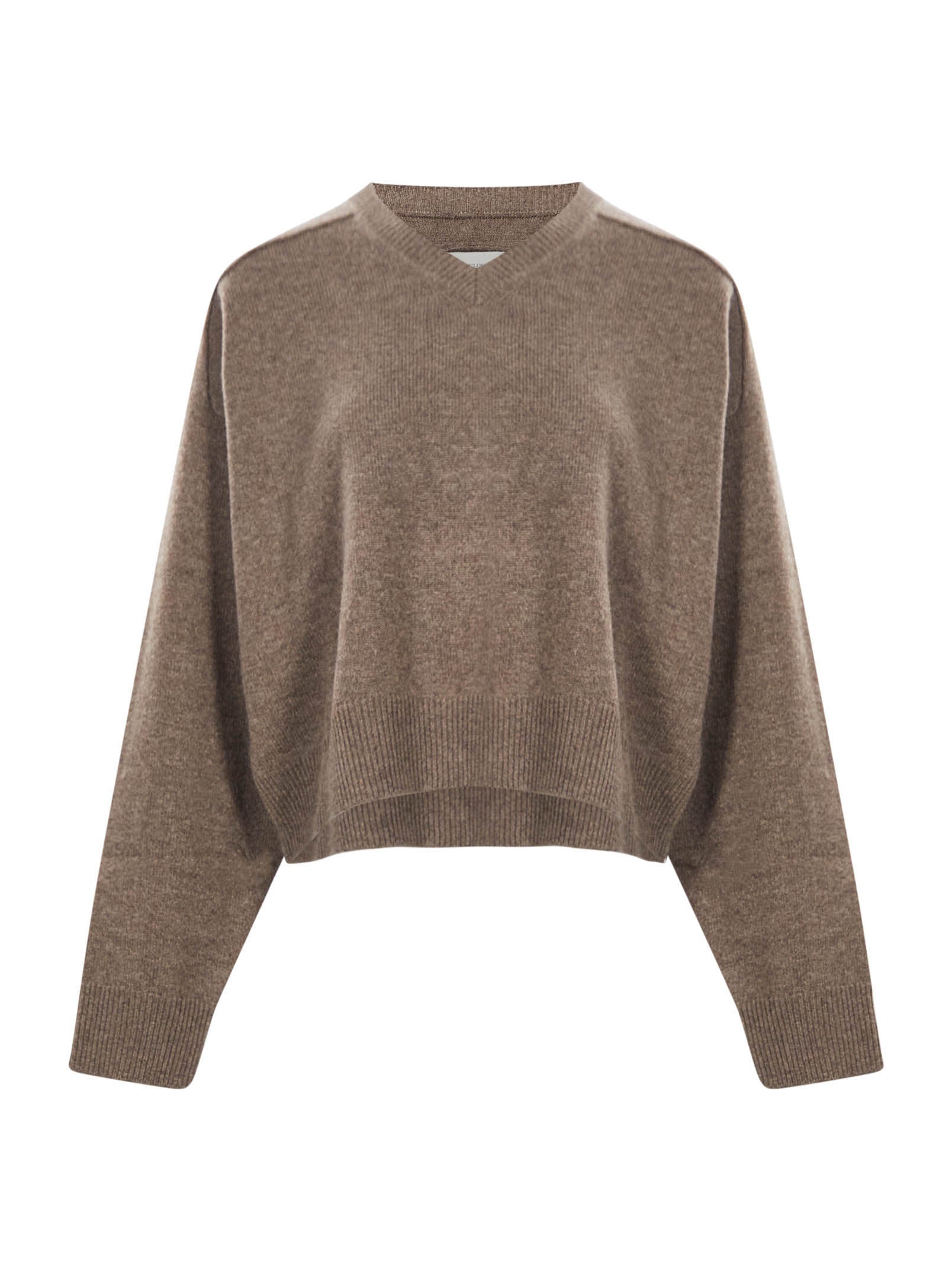 Maglione con scollo a v anzor in marrone 